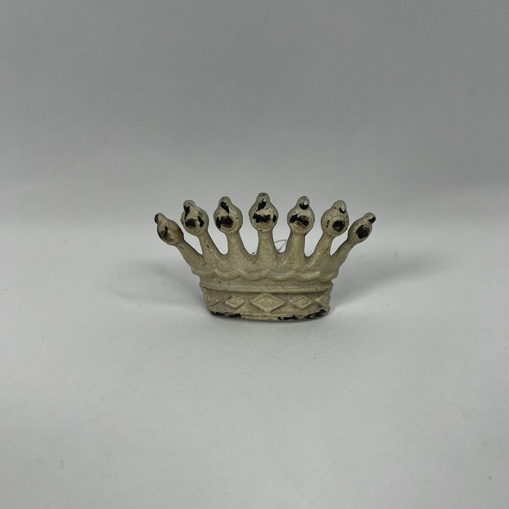 New Polyresin White Vintage Style Crown Handle Dresser Cabinet Door‎ Drawer Pull